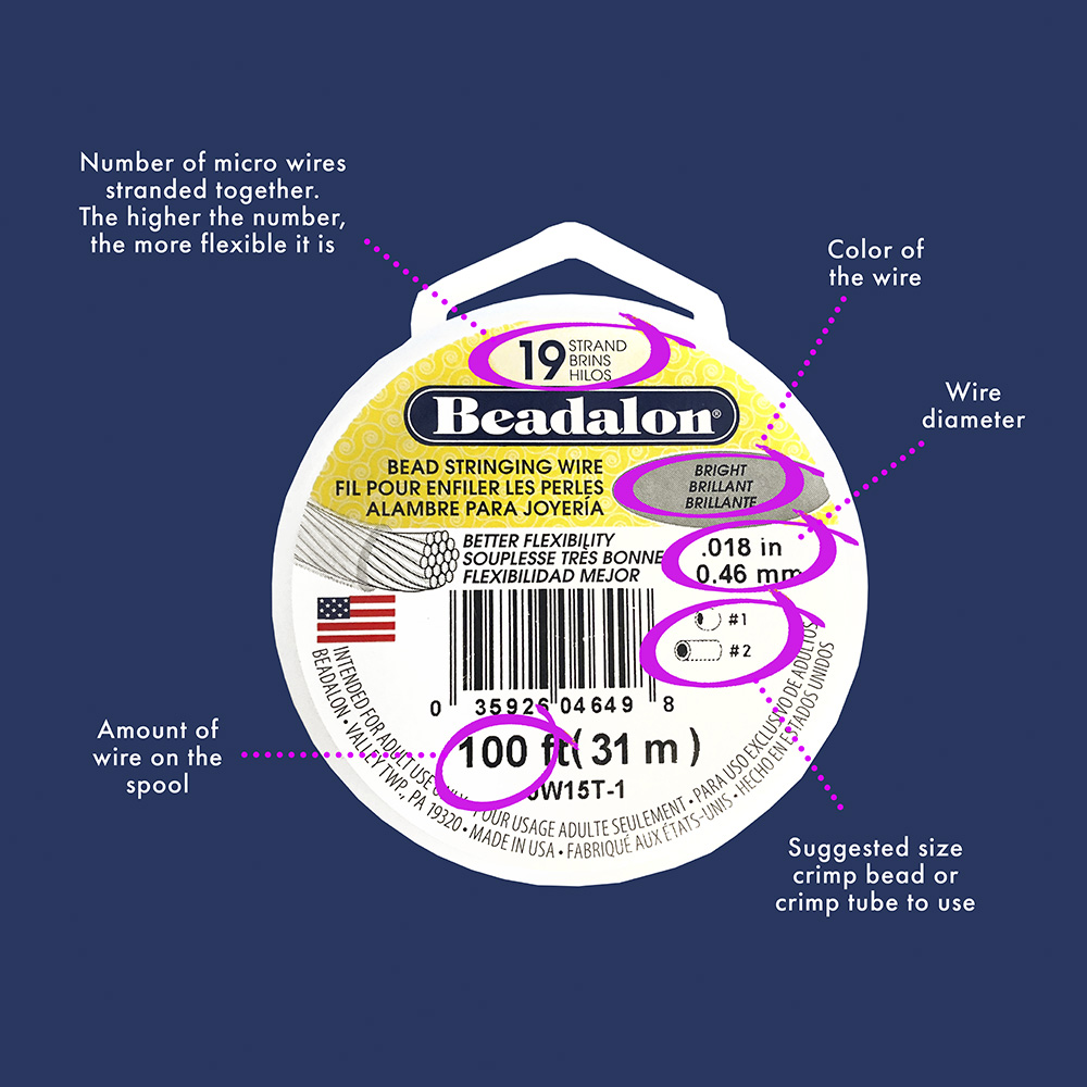 19 Strand Bead Stringing Wire - Satin Silver - Image 4