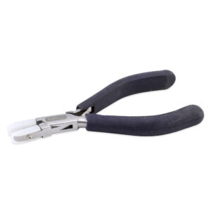 Designer Series Nylon Jaw Pliers, Flat Nose, Dark Blue Vinyl-Free Grips, Stainless Steel, Tip Size 0.32 in x 0.79 in / 8.1 mm x 20.1 mm, 5.25 in / 13.3 cm