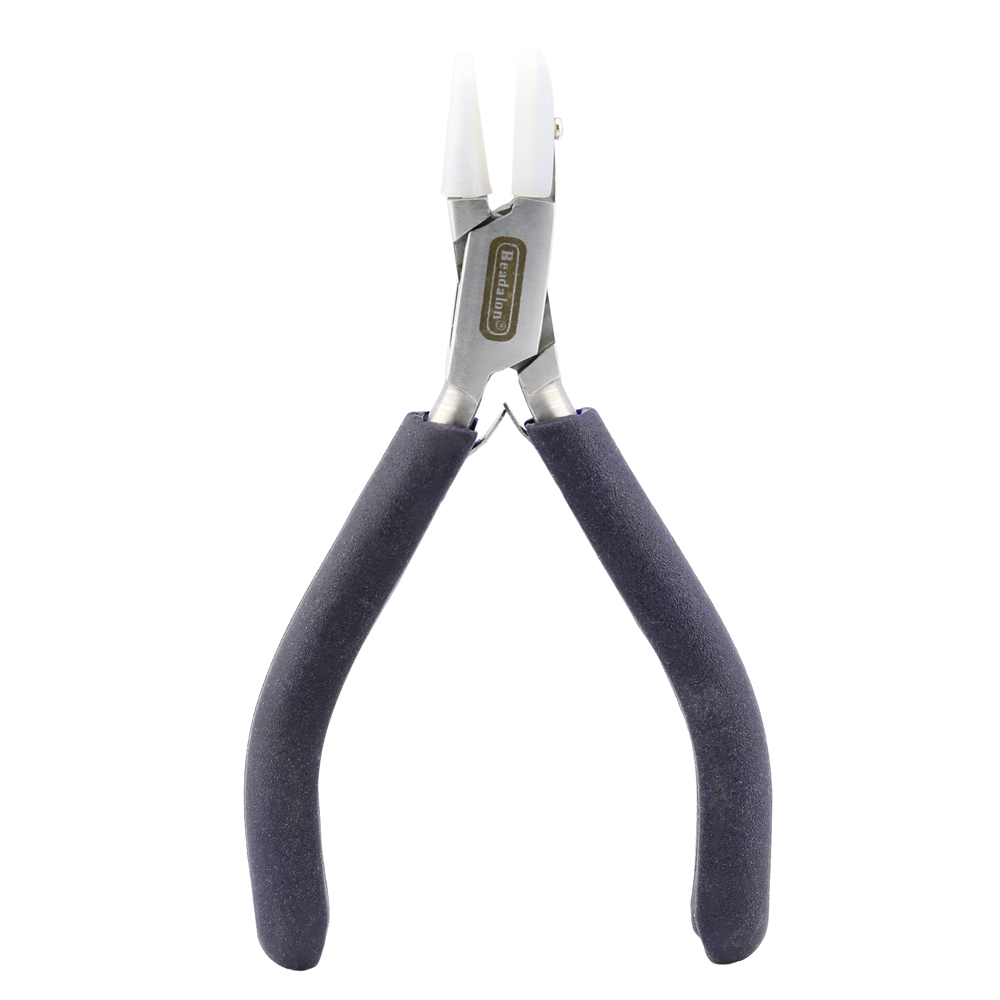 Designer Series Nylon Jaw Pliers, Flat/Round Nose, Dark Blue Vinyl-Free Grips, Stnles Stl, Rnd Taper 0.09 - 0.27in/2.2 -7mm, Flat 0.32 x 0.79in/8.1 x 20.1mm, 5.25in/13.3cm - Image 5