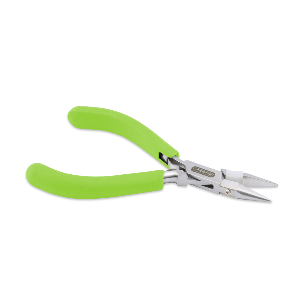 Professional Series Nylon Inner Jaw Chain Nose Pliers, Lime Green Vinyl-Free Grips, Stainless Steel, Box Joint, Double Leaf Springs, 5.75 in / 14.6 cm - Image 3