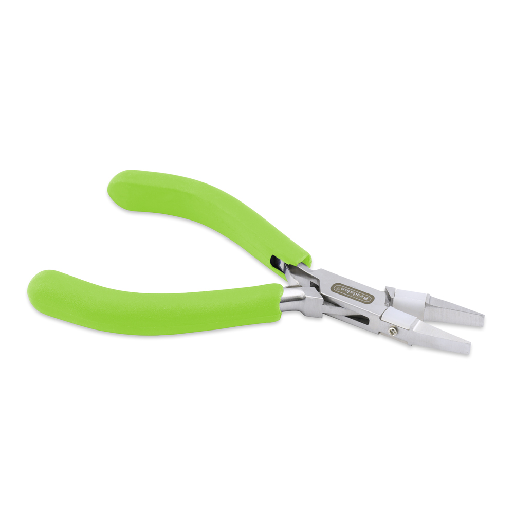 Professional Series Nylon Inner Jaw Flat Nose Pliers, Lime Green Vinyl-Free Grips, Stainless Steel, Box Joint, Double Leaf Springs, 5.75 in / 14.6 cm - Image 2