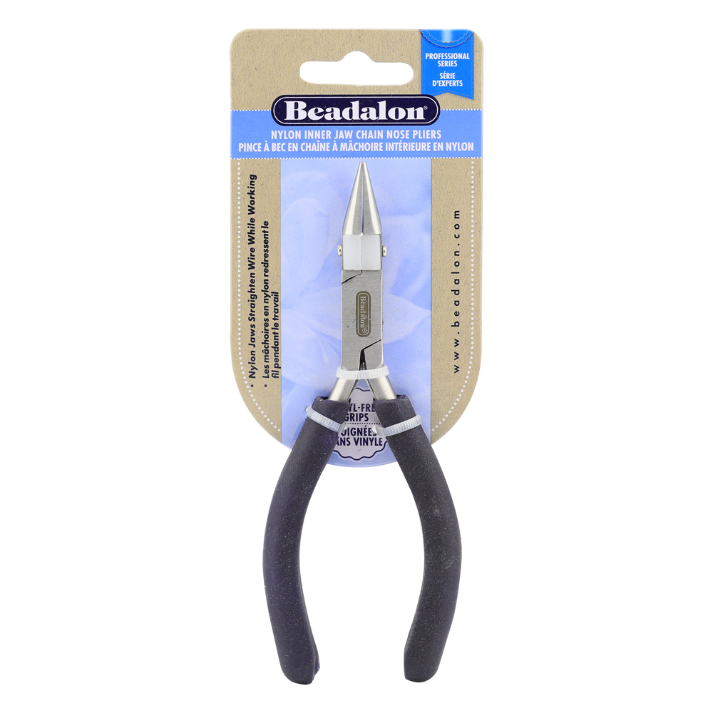 Professional Series Nylon Inner Jaw Chain Nose Pliers, Dark Blue Vinyl-Free Grips, Stainless Steel, Box Joint, Double Leaf Springs, 5.75 in / 14.6 cm - Image 4