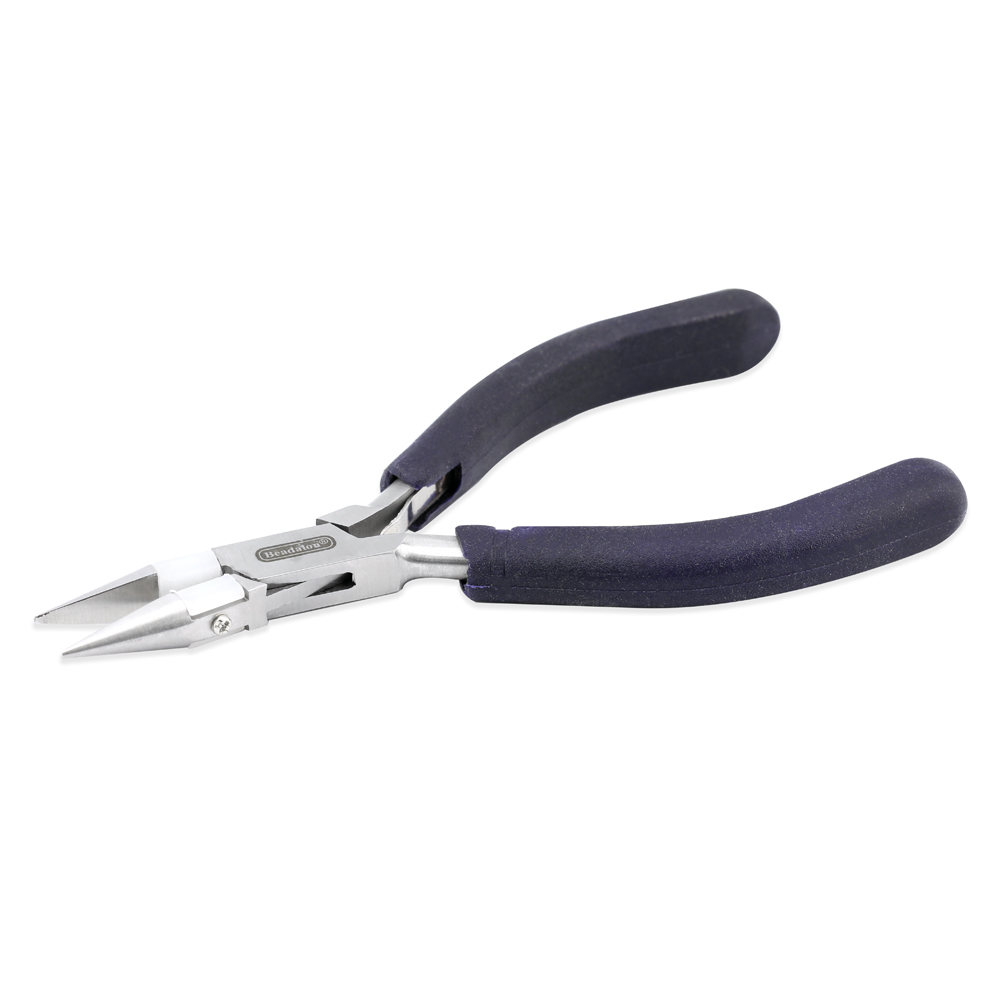 Professional Series Nylon Inner Jaw Chain Nose Pliers, Dark Blue Vinyl-Free Grips, Stainless Steel, Box Joint, Double Leaf Springs, 5.75 in / 14.6 cm