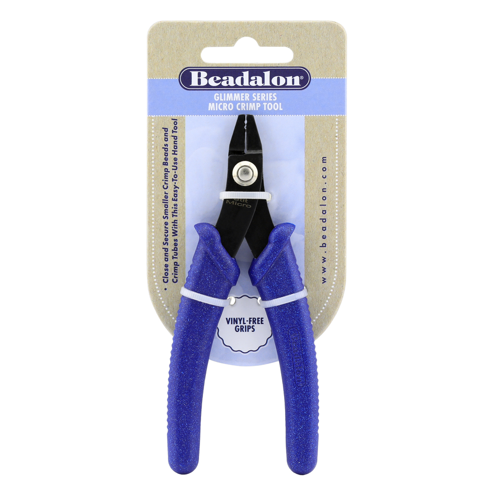 Classic Series Glimmer Crimper Tool MICRO, Blue Speckle Vinyl-Free Grips, Rivet Joint, Single Leaf Spring, 5.25 in / 13.3 cm - Image 3