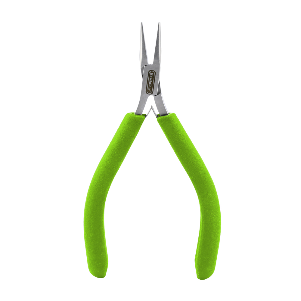 Designer Series Slim Chain Nose Pliers, Lime Green Vinyl-Free Grips, Stainless Steel, Box Joint, Double Leaf Springs, 5.75 in / 14.6 cm - Image 4