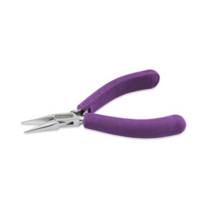 Designer Series Chain Nose Pliers, Purple Vinyl-Free Grips, Stainless Steel, Box Joint, Double Leaf Springs, 4.75 in / 12 cm