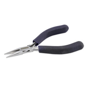 Designer Series Chain Nose Pliers, Dark Blue Vinyl-Free Grips, Stainless Steel, Box Joint, Double Leaf Springs, 4.75 in / 12 cm