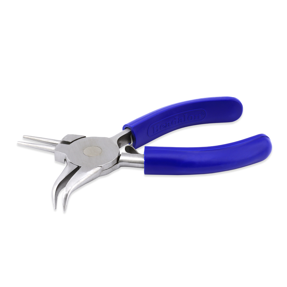 MultiPliers 2in1, Royal Blue Vinyl-Free Grips, Round Nose and Bent Chain Nose Pliers, Steel Lap Joint, Double Leaf Springs, 5 in / 12.7 cm