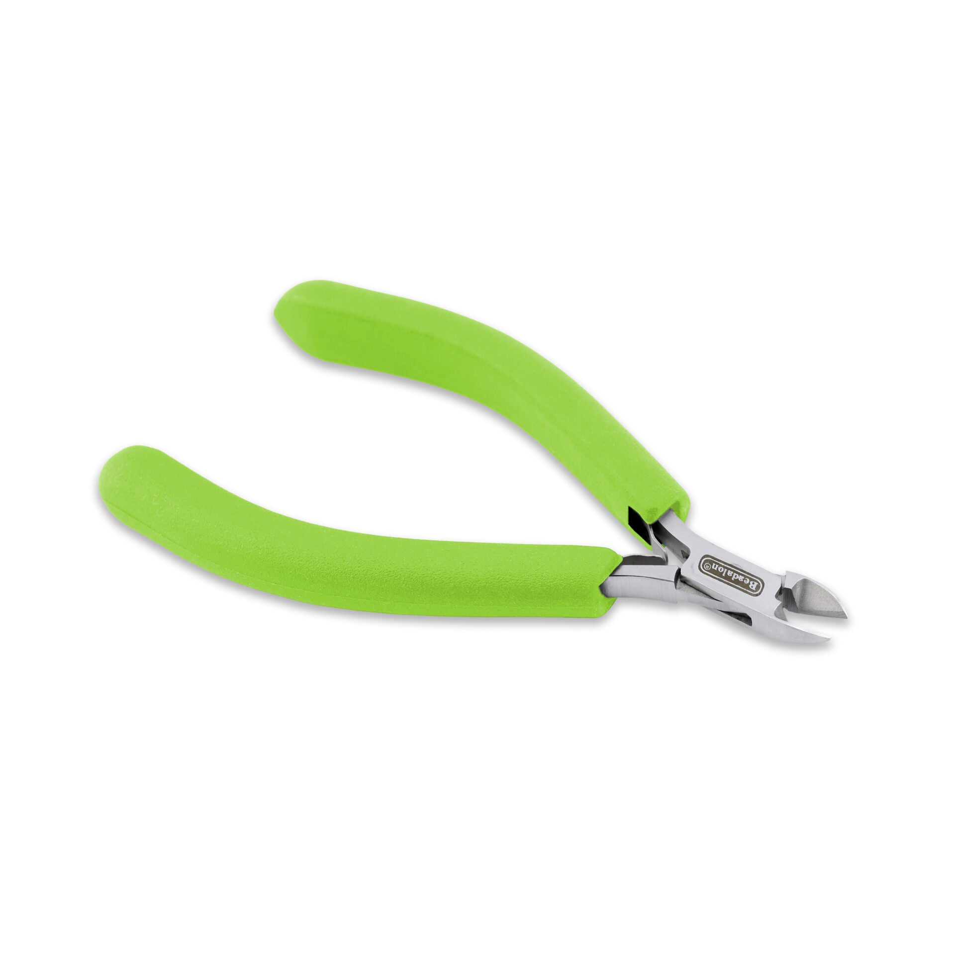 Designer Series Slim Semi-Flush Cutter, Lime Green Vinyl-Free Grips, Stainless Steel, Box Joint, Double Leaf Springs, 5.75 in / 14.6 cm - Image 2