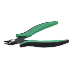 Professional Series Italian Nipper, Green & Black Vinyl-Free Grips, Single Shoulder Spring, Rivet Joint, 5.5 in / 14 cm
