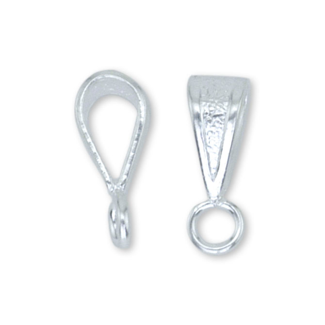 Pendant Bail, Fancy, 10 mm / .4 in, Silver Plated, 10 pc