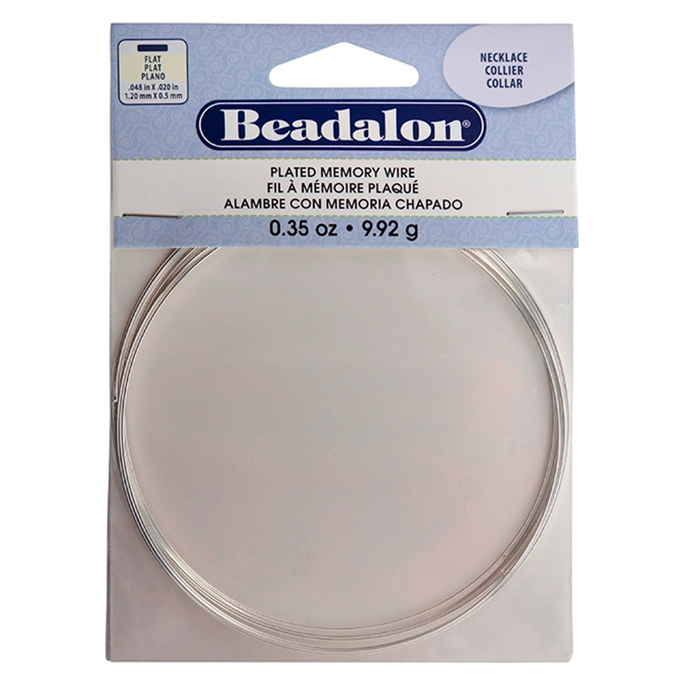 Memory Wire, Flat, Necklace, Silver Plated, 0.35 oz / 10 g, approx. 7 coils
