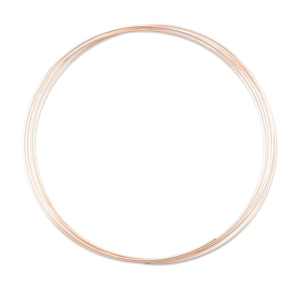 Memory Wire, Extra Heavy Duty Round, Extra Large Necklace, Rose Gold Color, Wire Diameter 1.0 mm / .039 in, 0.5 oz / 14 g, approx. 5 coils/pack