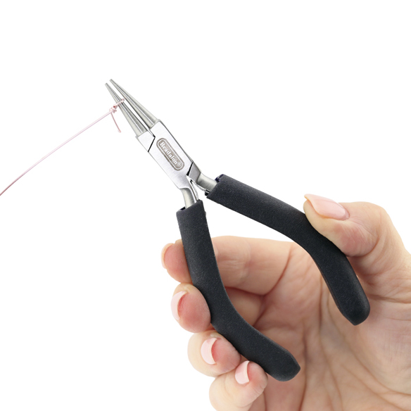 Designer Series Round Nose Pliers, Dark Blue Vinyl-Free Grips, Stainless Steel, Box Joint, Double Leaf Springs, 4.75 in / 12 cm - Image 7