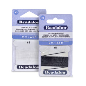 100% Silk Bead Cord - Card - Grey