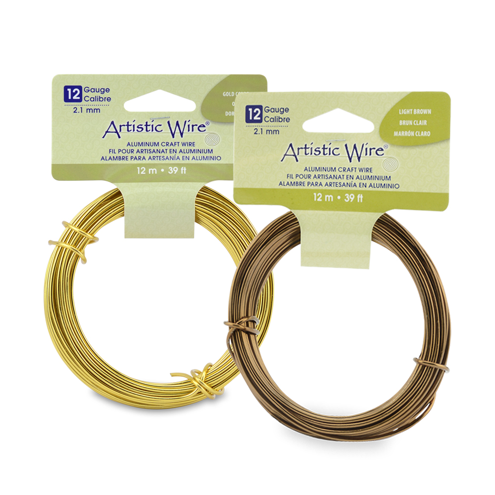 Artistic Wire, Aluminum Craft Wire, 12 Gauge / 2.1 mm, Round, Natural Aluminum, 39.3 ft / 12 m