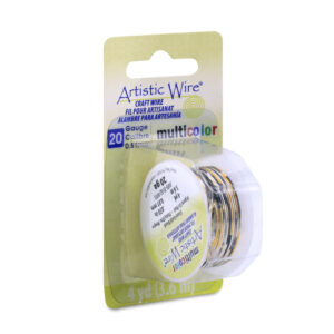 Artistic Wire, 20 Gauge / .81 mm Tarnish Resistant Colored Copper Craft Wire, Multicolor Silver, Gold, Black, 4 yd / 3.6 m