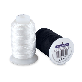 100% Silk Bead Cord - Bobbins - White