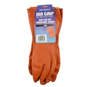 Sea Grip Vinyl Waterproof Gloves, Orange, Large, 1 pair